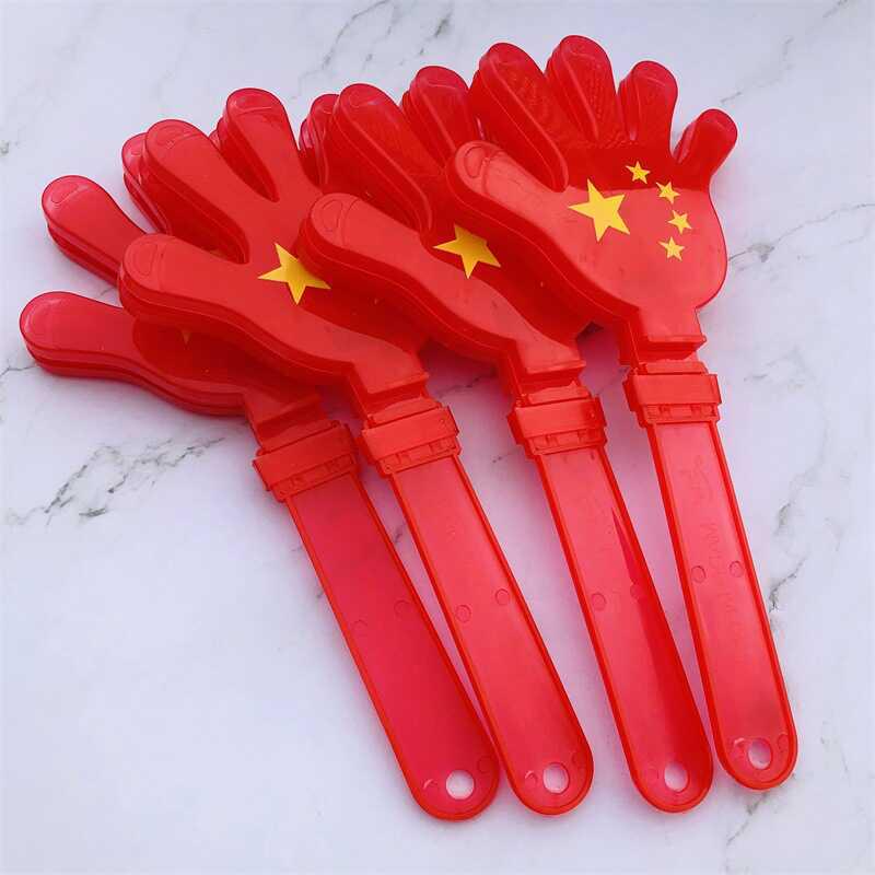 Luminous Red Flag Hand Clappers for National Day Concerts and Sports Events
