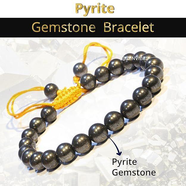 Zenvibes Pyrit-Armband | Rohes Echtheitszertifikat | Zieht Geld an und stärkt das Selbstvertrauen |