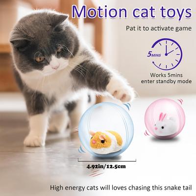 Interactive Cat Toy Ball Automatic Interactive Toy for Indoor Cats and Dogs Agile Moving Cat Ball Auto Toy