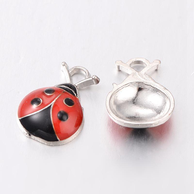 Tibetan Silver Red Ladybug Pendant: Beetle Retro Jewelry Accessory