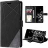 Coque porte-carte pour samsung s20 ultra, effet cuir flip case - noir