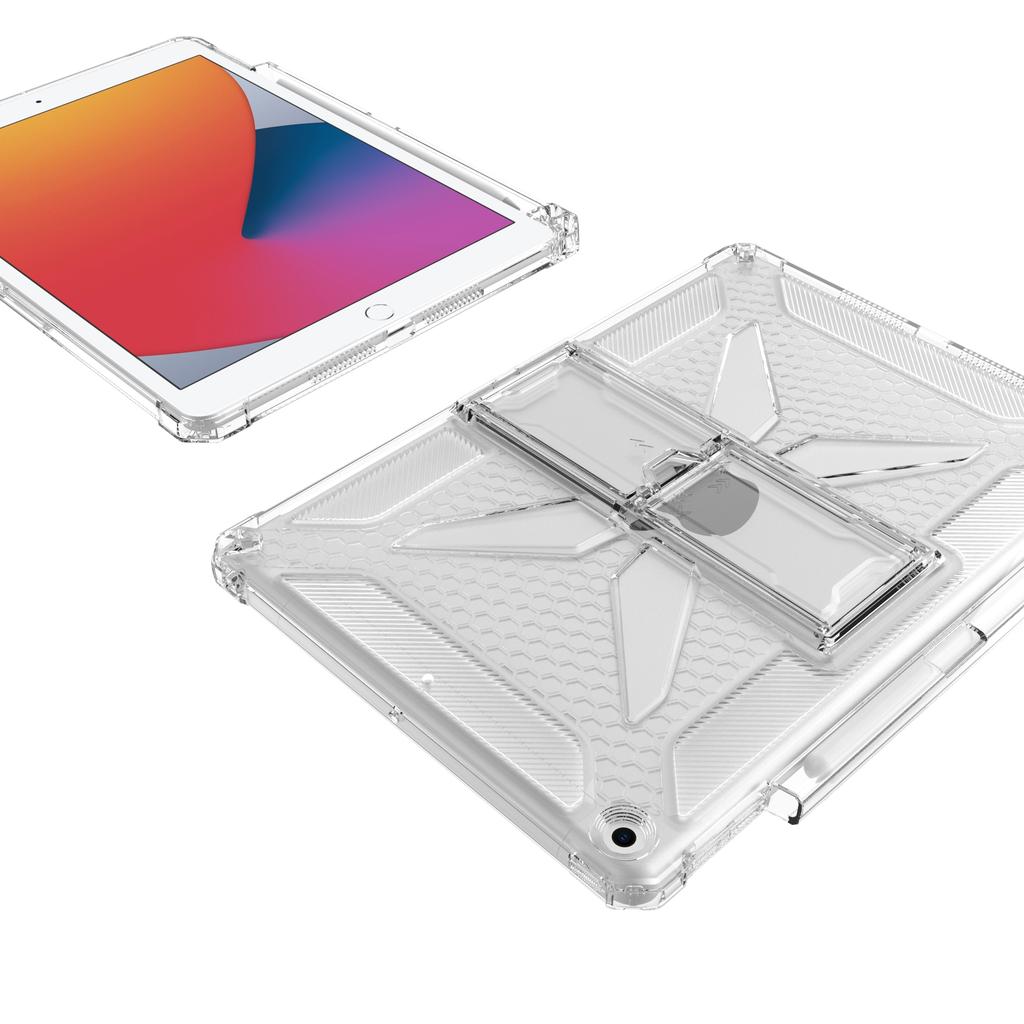 Clear Case For iPad 10.2 (2021)/(2020)/(2019)/Air 10.5 Inch (2019) Kickstand Shockproof TPU + PC Tablet Cover with Pen Slot