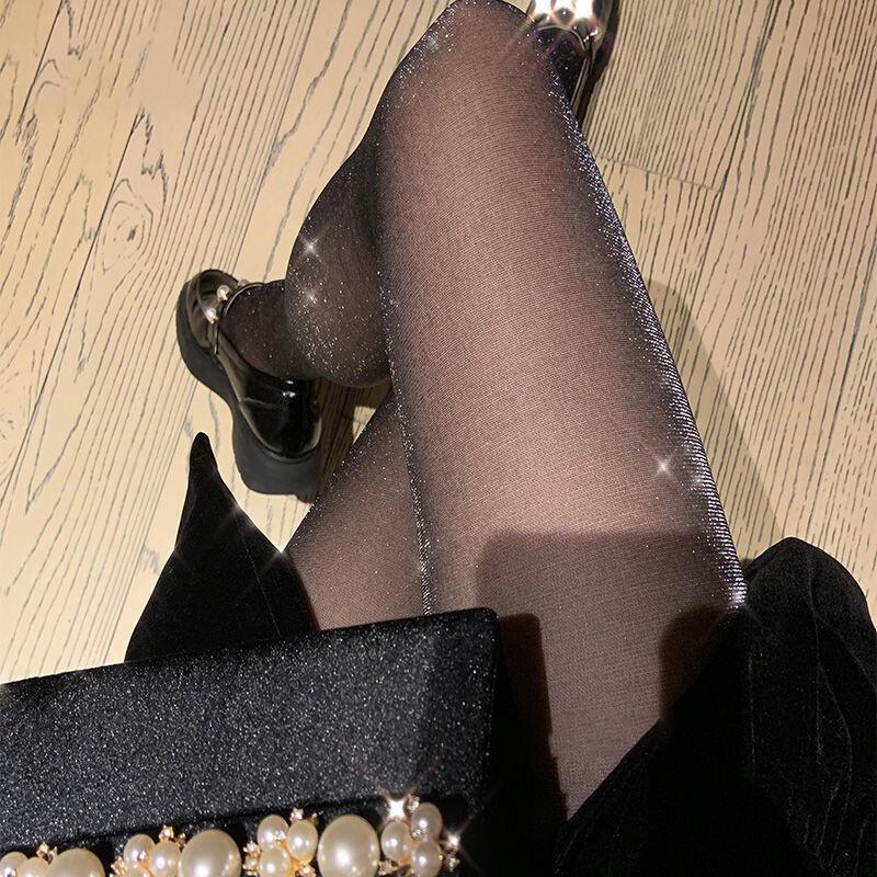 Langsha Women's Ultra-Thin Shimmer Pantyhose