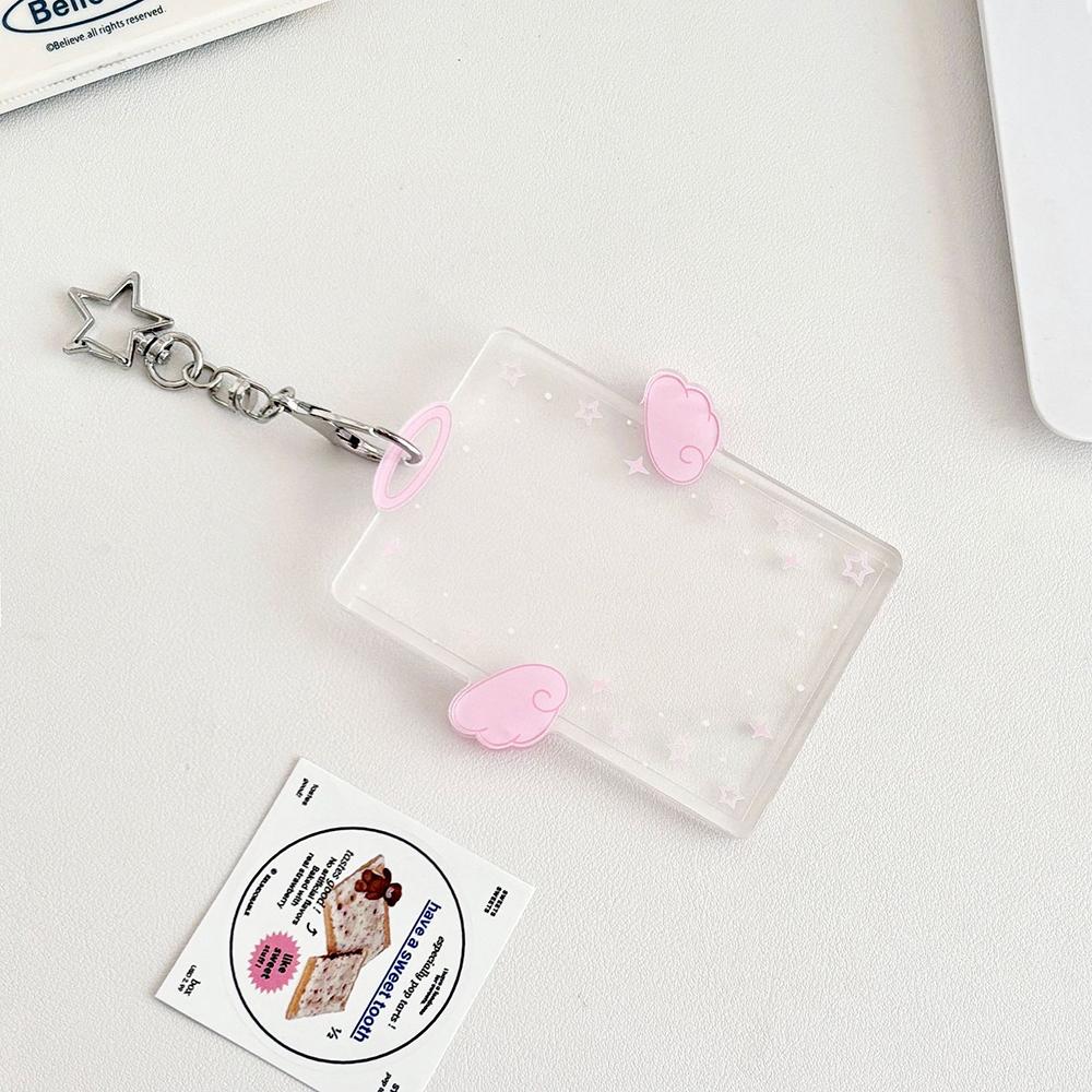 

Angel Wings Card Holder K-POP Idol Album Postcard Organizer Clear Acrylic Badge ID Card Holder K-pop Album Binder Photo Frame