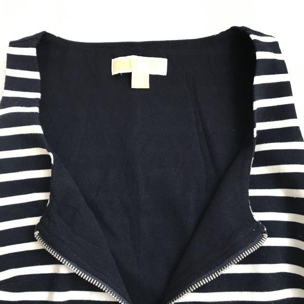 Michael Kors Half-Zip Sleeveless Spring Summer Dress Women M Black White Stripe cBH630(USED)