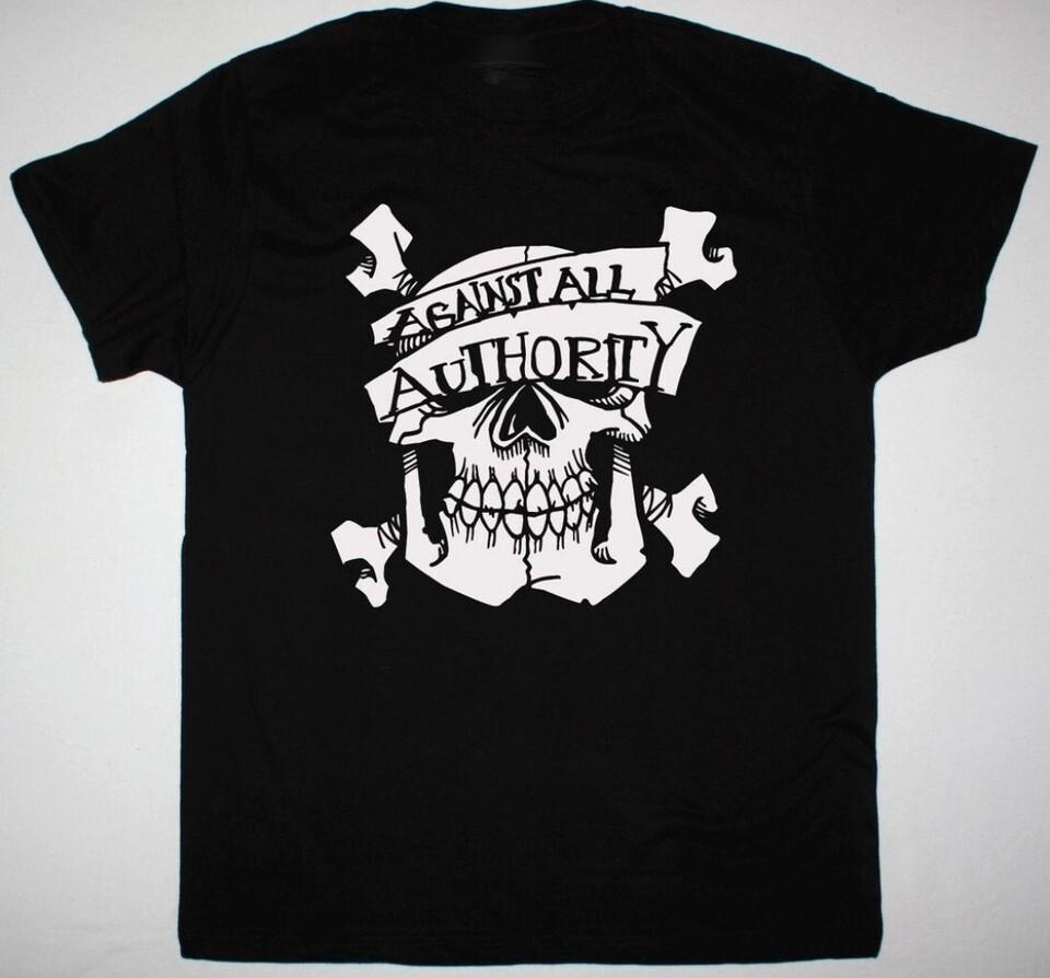 

Vintage AGAINST ALL AUTHORITY SKULL Cotton S5XL Unisex Black Shirt BL421 Unisex T-Shirt M