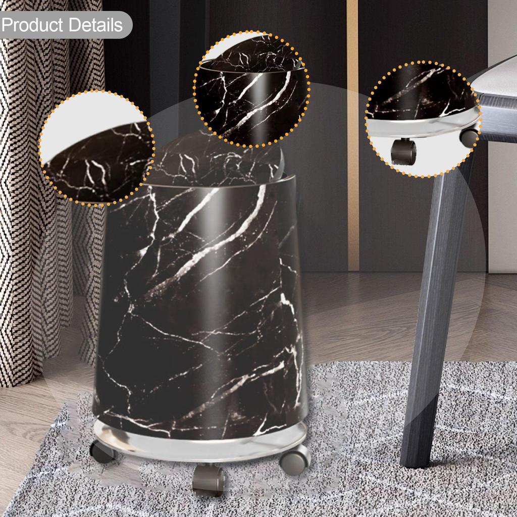 Marble Bathroom Trash Can Household Bin Reusable Rubbish Garbage Container Removable