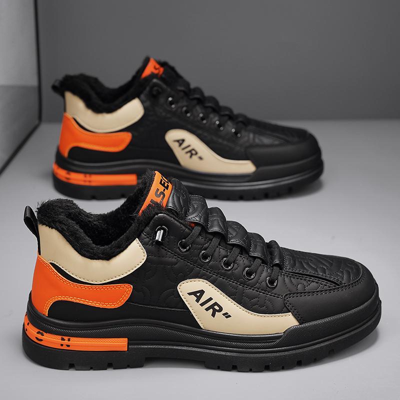 Men's Casual Sneakers Luxury Winter Shoes  Extra Warm Plush Winter Boots for Men Tennis Shoes, Skateboard, High-top Shoes