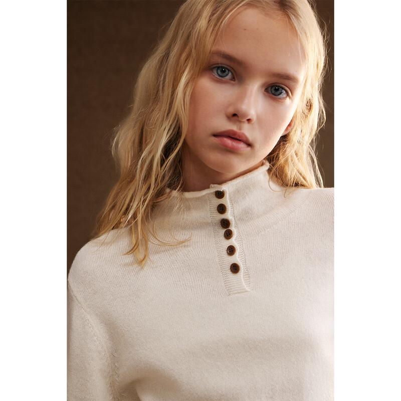 ELLE KIDS Girls' Winter Knit Stand Collar Pullover Base Shirt