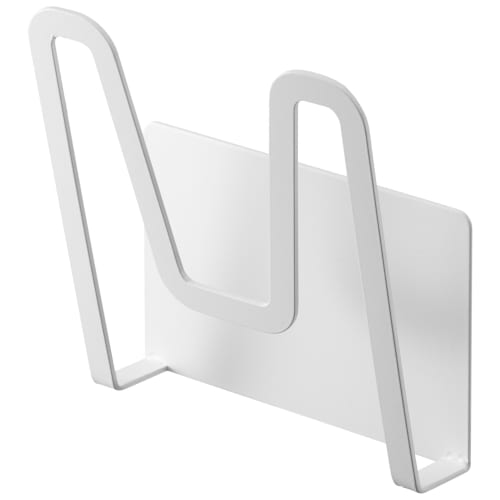 Yamazaki Magnetic Pot Lid Holder, White, Approx. W13.5 X D6.5 X H14cm, Plate, Pot Lid Stand, Floating Storage, 3524
