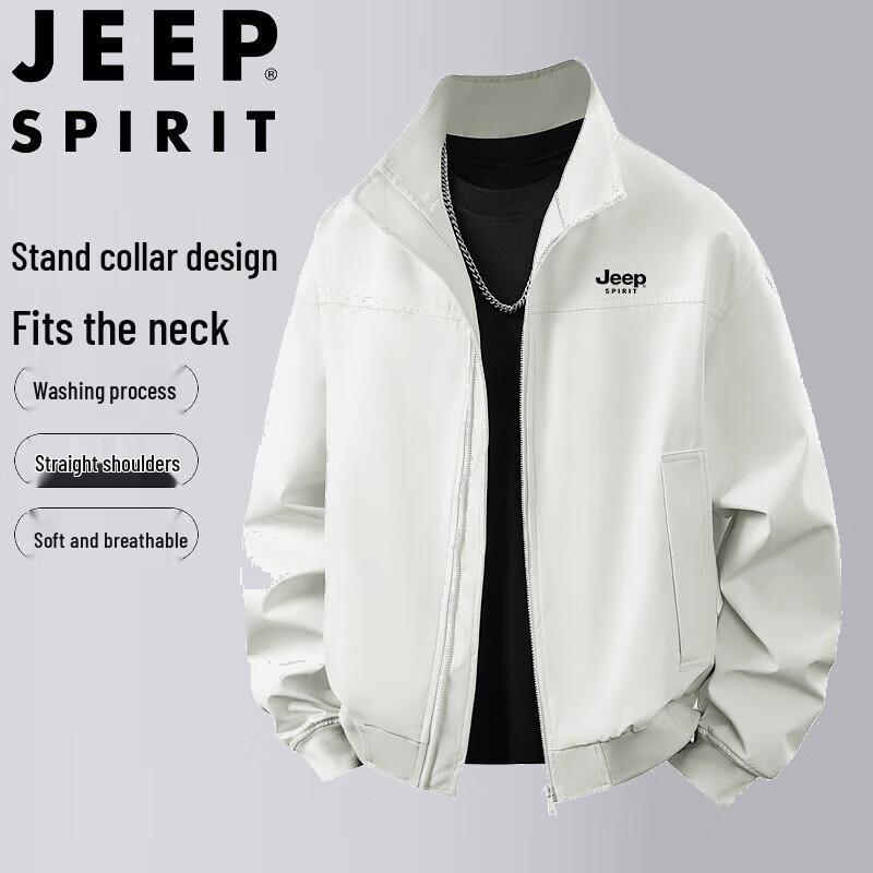 JEEP SPIRIT Men's Spring Autumn Stand Collar Jacket
