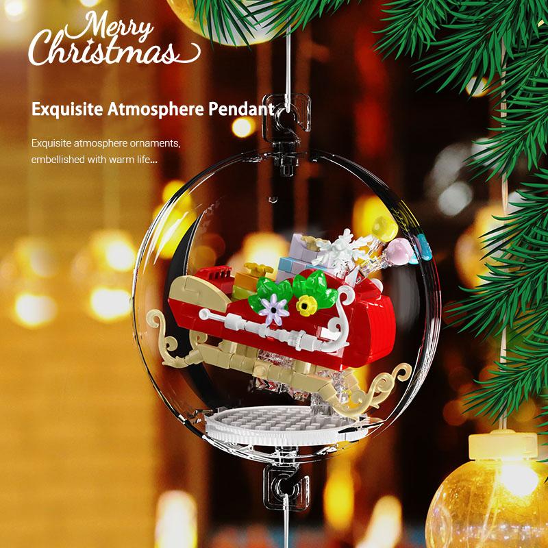 Christmas Pendant Ball Building Blocks Mini Bricks Bell Snowman Santa Claus Christmas Tree Decorations For Home Christmas Gifts