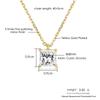 Korean Style Pendant Necklace for Women Square Cut Crystal Choker Chain Simple Gold Color Necklaces Accessories Jewelry N505