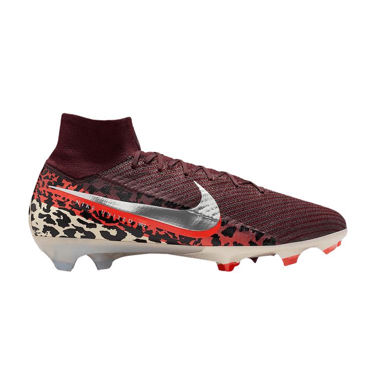 

Nike United Mercurial Superfly 10 Elite FG High Burgundy Crush University Red Fossil Metallic Silver Unisex Cleats IO8438-661 42.5
