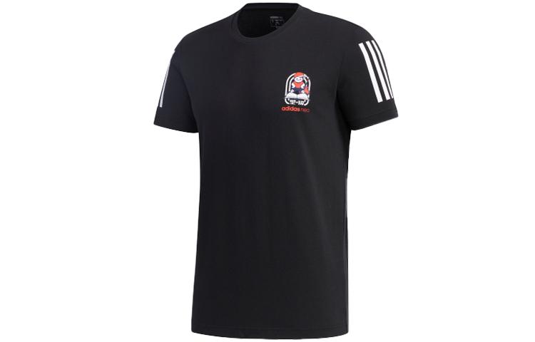 Adidas Neo T Shirts Men s Black Crew Neck Moderate Straight Fit GK1496 S