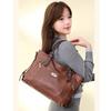 Luxe Handtas Dames Tote Bag Vintage Gewaxt Leer Schoudertas voor Werk Reizen Herfst Winter Nieuwe Mode Portemonnee