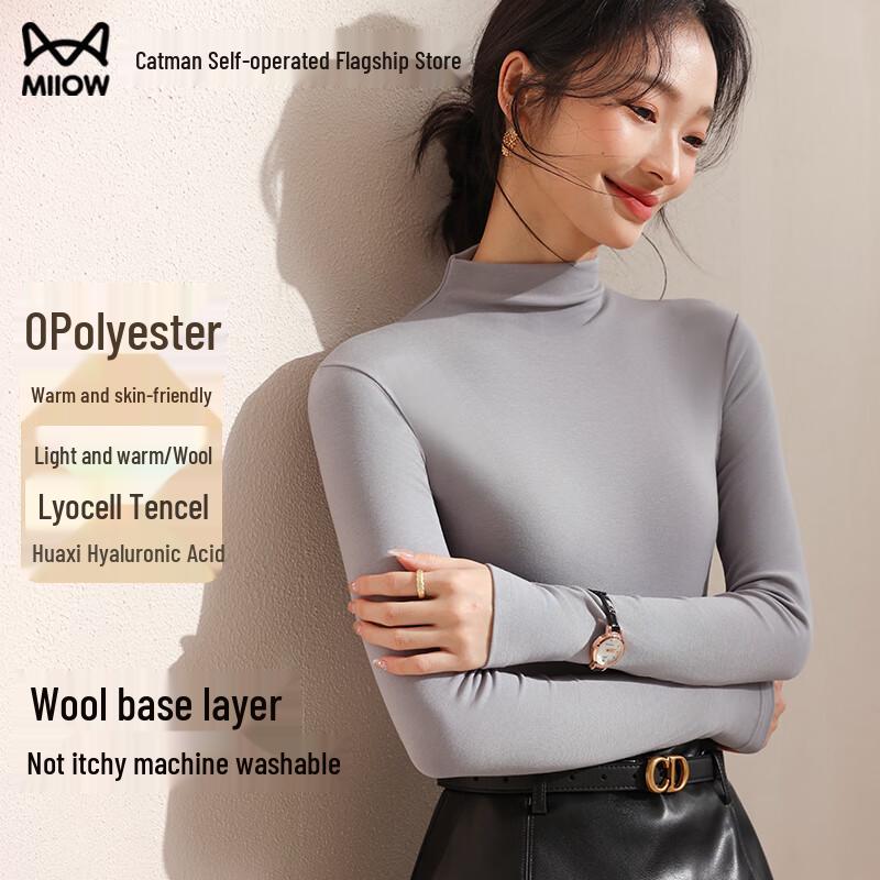 Women s De Rong Wool High-Neck Thermal Knit Sweater M