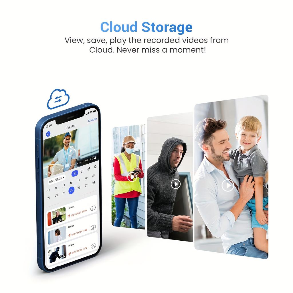 Wireless Video Doorbell Camera, AI Human Detection, 2-Way Talk, Night Vision, Cloud Storage, Indoor Outdoor Surveillance