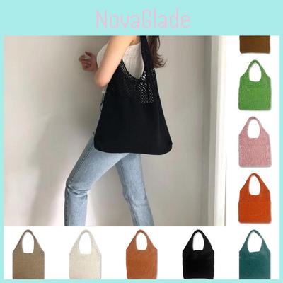 Large Capacity Knitted Shoulder Bag Tote Shopping Handbags Women Travel Gift