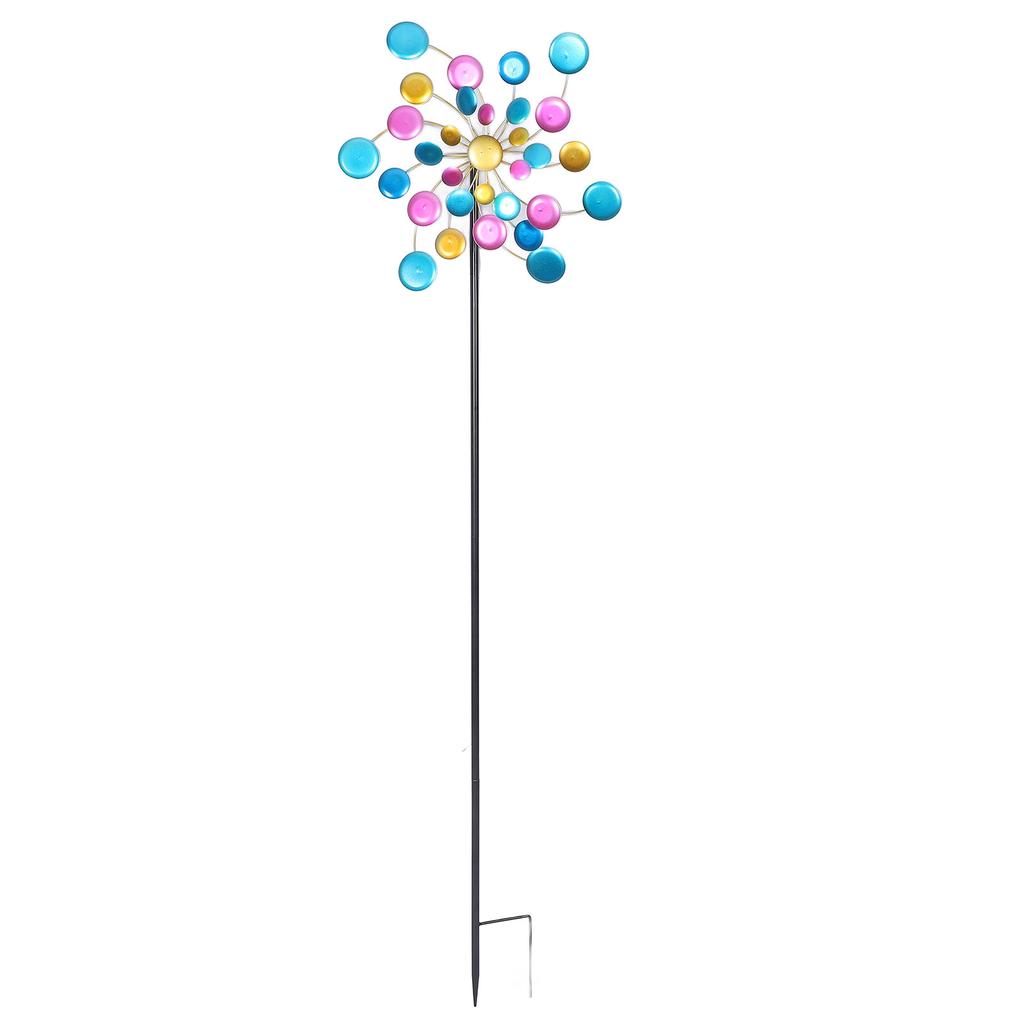 Garden Wind Spinner Colorful Metal Windmill Decoration for Outdoor Yard Lawn Patio