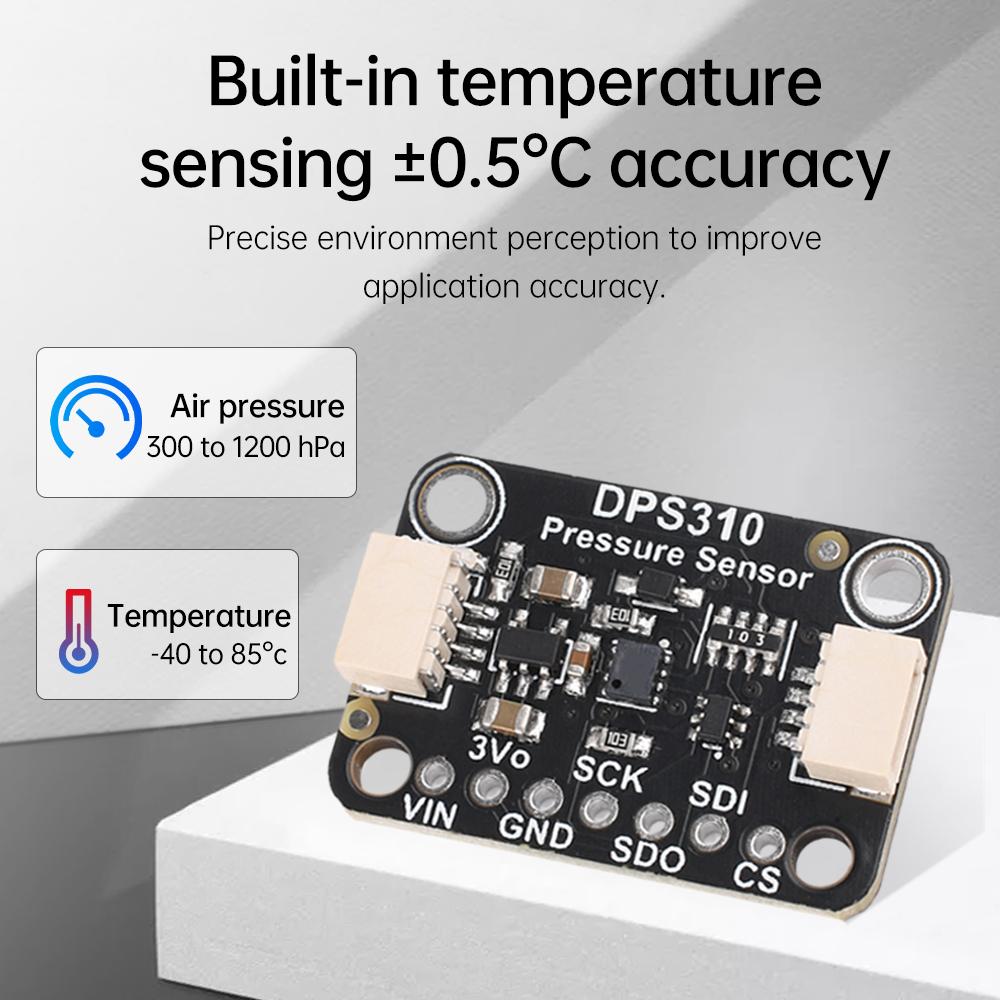 

DPS310 ±0,02 м Точність Барометричний модуль датчика висоти Інтерфейс Qwiic Електронна обробка сигналу Сумісний з I2C/SPI