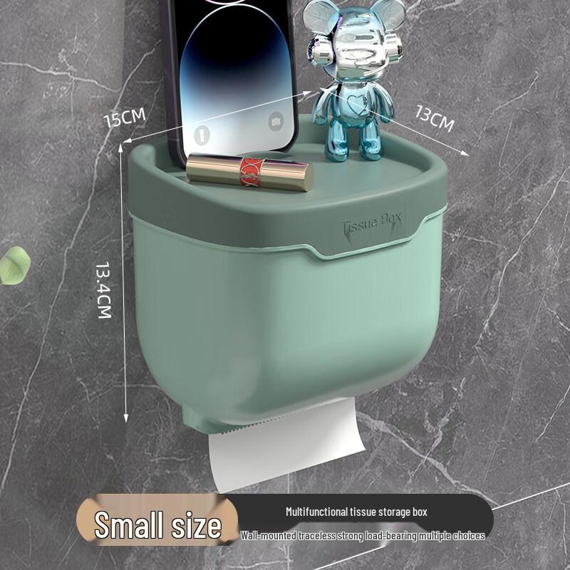 Wall-Mounted Tissue Box and Toilet Roll Holder