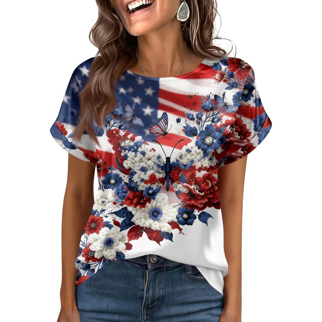 Damska Modna Casualowa Vintage Bluzka z Nadrukiem