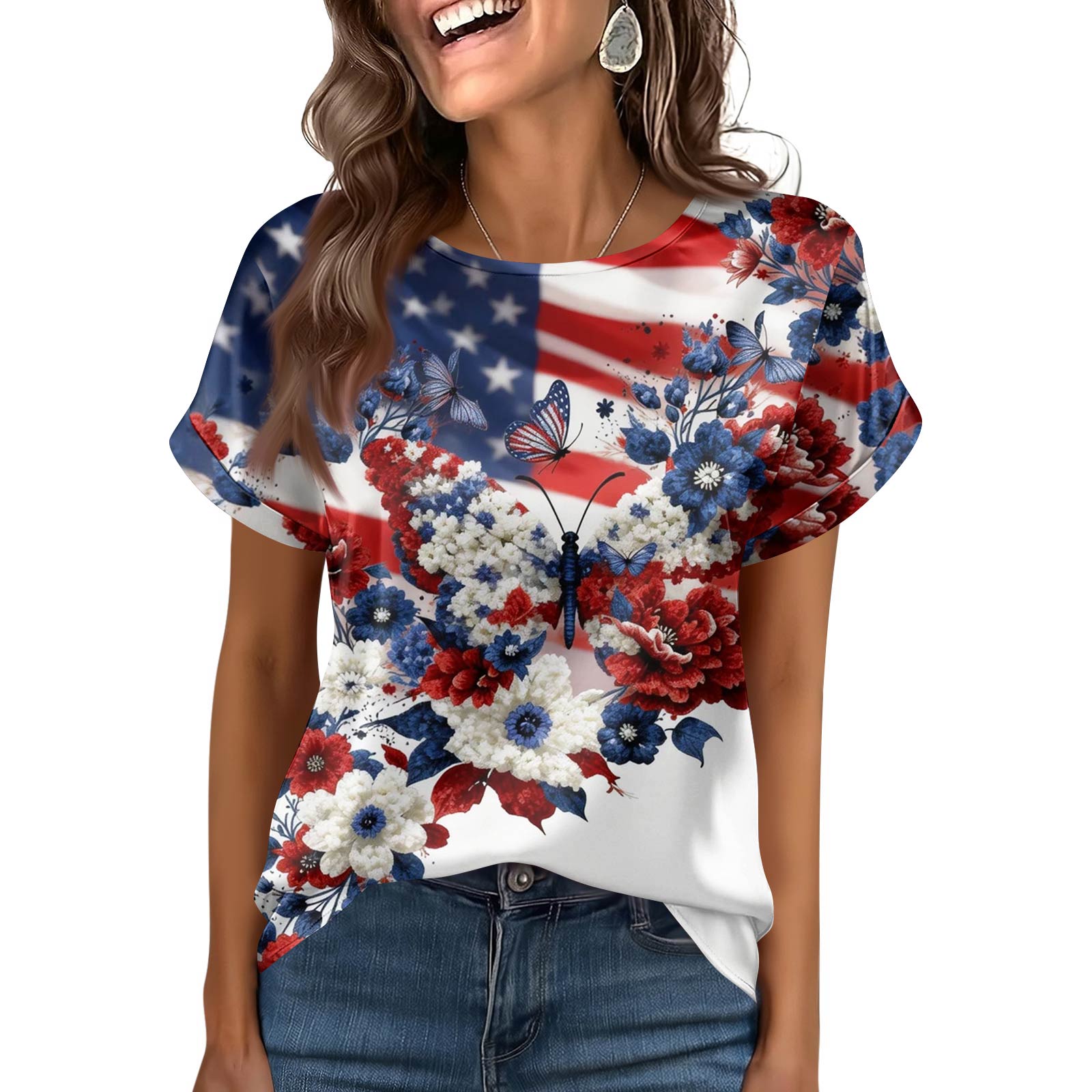 Женская модная повседневная винтажная топ с принтом S