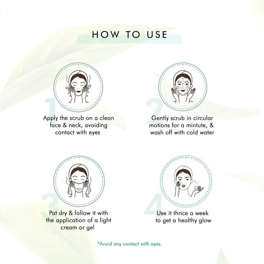 mCaffeine Green Tea Face Scrub with Vitamin C & Walnut 100gm Pack | Gently Exfoliates for All Skin Types