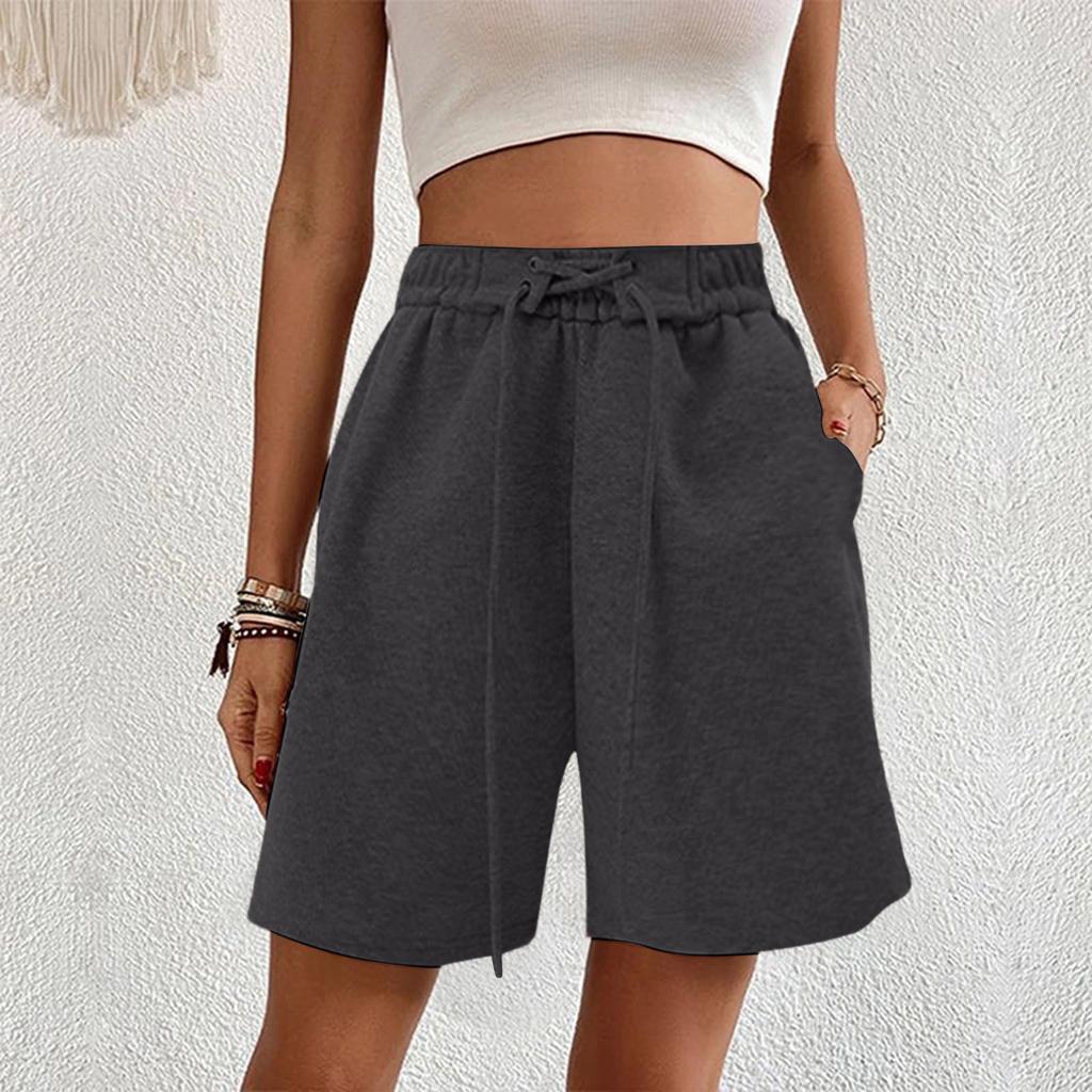 Women's Casual Wide-Leg High-Waisted Slimming Lightweight Drawstring Shorts