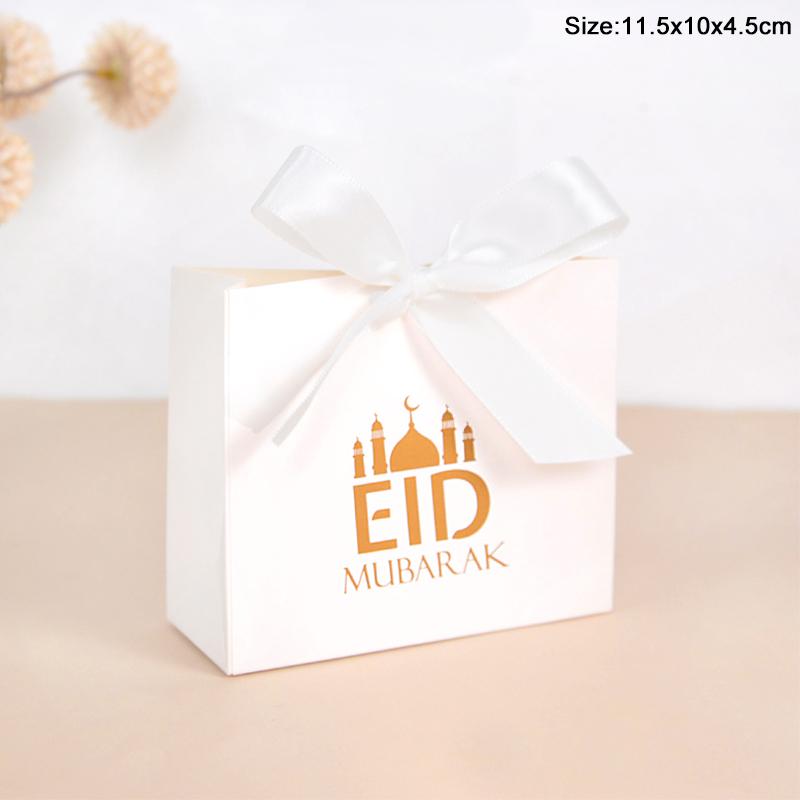 5/10Pcs Eid Mubarak Gift Box Ramadan Kareem Candy Bags Muslim Islamic Festival Party DIY Decoration Supplies 2025 Eid Al-fitr