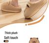 Dámské kapyba plyšové bavlněné pantofle se silnou podrážkou - Protiskluzové, hřejivé, s uzavřenou špičkou, zimní obuv pro vnitřní/venkovní použití