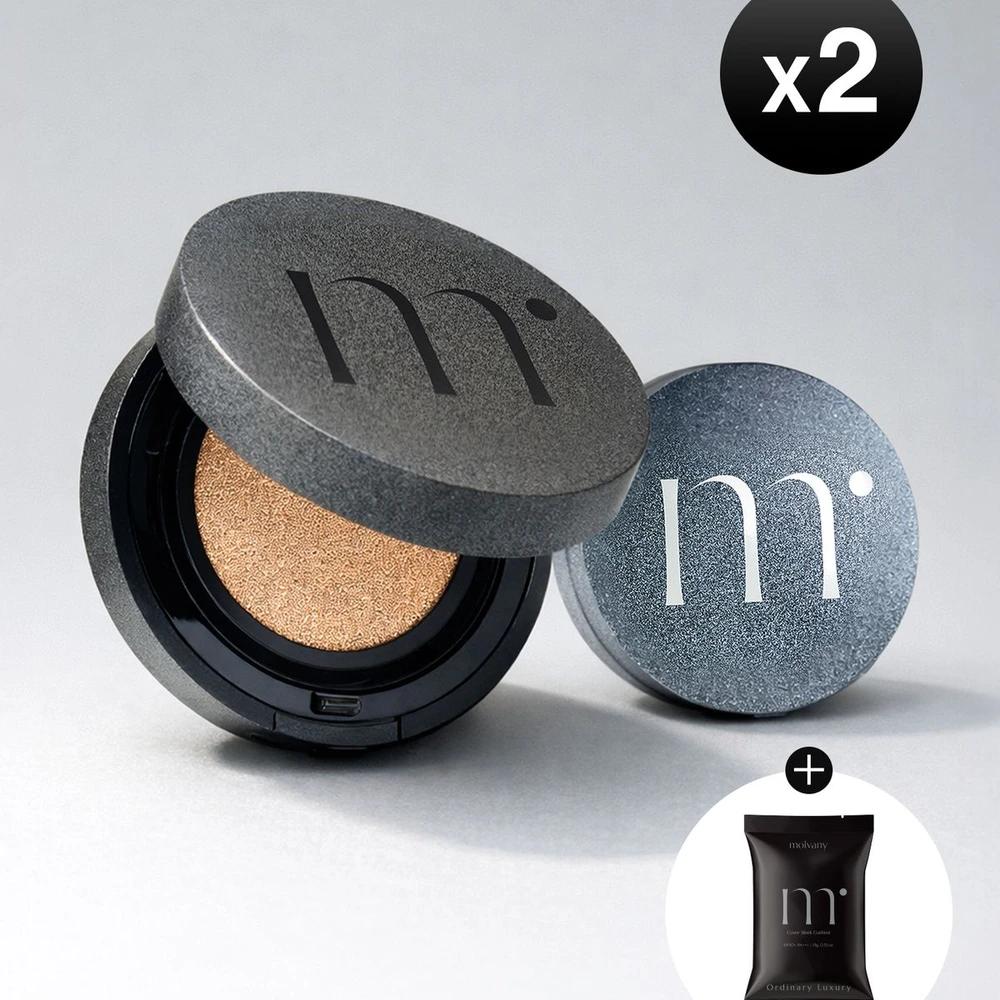 [2-pack] Molvani Glow/Cover Sleek Cushion (1 Main Product + 1 Refill) Glow 01 Porcelain