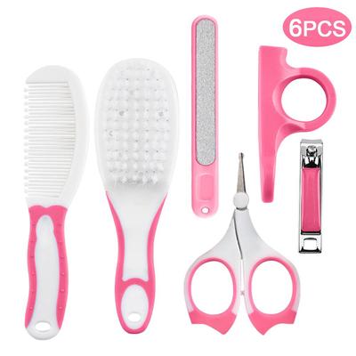 Baby Healthcare and Grooming Kit 6 PCS Hair Brush Comb Nail File Clipper