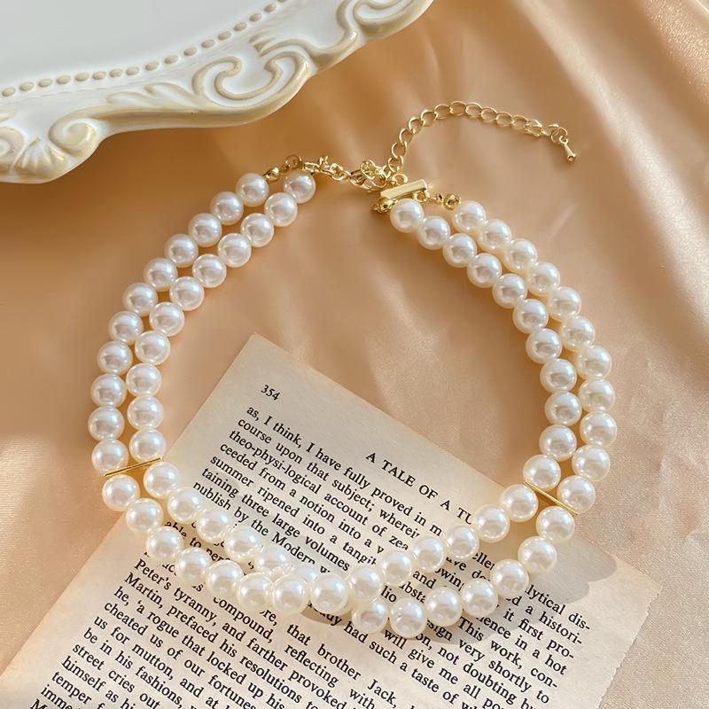 Fashion jewelry, bohemian multi-layer necklace, popular street auction popular pearl necklace.