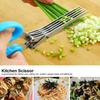 Stainless Steel 5 Layers Kitchen Scissors Scallion Sushi Shredded Tool(Yellow)