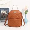 Trend Fashion Casual Backpack Classic Rhombus Embroidered Women's Backpack Front Bag Storage Portable Shoulder Satchel