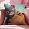 Character N‑Noodle and Bun Cushion Cover Breathable Linen Pillowcase Summer Odorless Eco-Friendly Invisible Zipper Washable