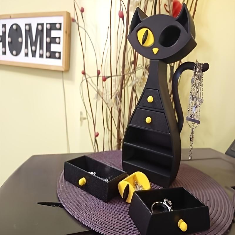 Black Cat-shaped Jewelry, Accessories, Decorative Box, Decorative Art Storage Piece, Ideal Gift Choice for Valentine's Day