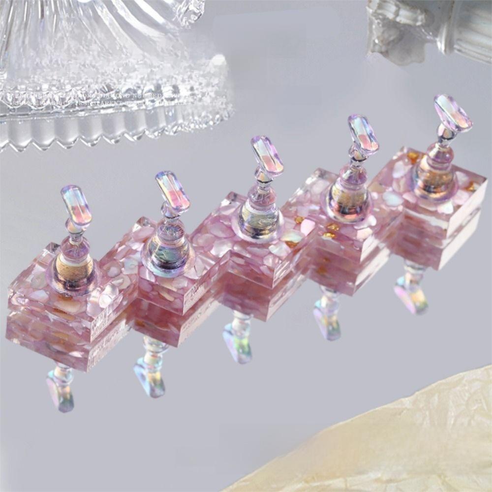 5 Nail Holders Acrylic False Nail Stand Square/Round Base Nail Tips Display Kit  Beginner
