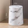 Imitatie Marmer Prullenbak met Klapdeksel Dubbellaags Lichtgewicht Veelzijdig Modern voor Thuis Kantoor