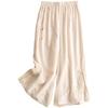 Leak-Picking ~ Counter Tail Linen Cropped Casual Pants Women's Artistic Embroidered High Waist Lightweight Summer Cotton and Linen Wide-Leg Pants