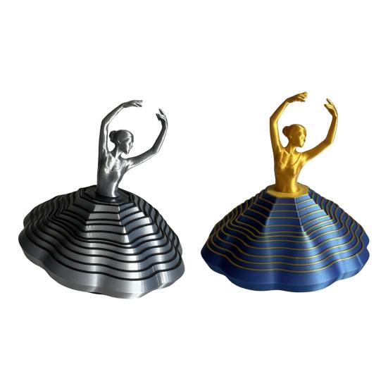 3D Printed Spinning Ballerina Fidget Toy Ballet Girl Figurine Stress Relief Desk Decor Expanded Sensory Spiral Toy for Adults Teens