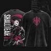 Anime Overlord Shalltear T-shirt Summer Short Sleeve Casual Tee Oversized Clothes Men Clothing Vintage Y2k Washed Polyester T Shirt