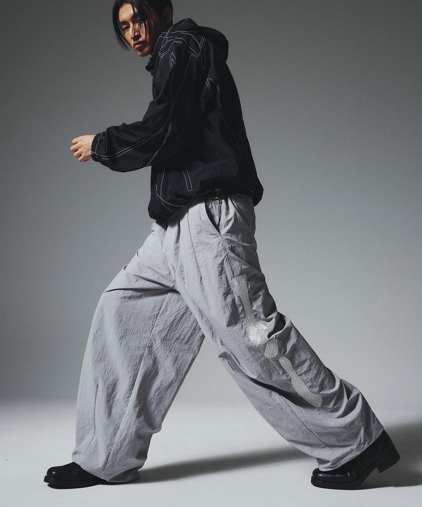 TRAVEL Skeleton Nylon Pants Gray