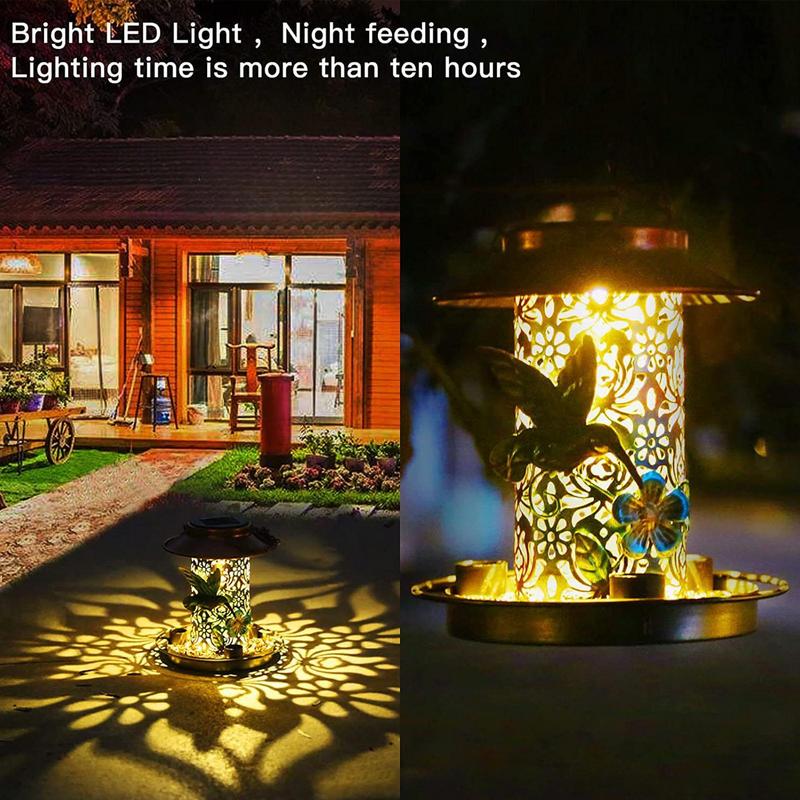 Dangling Bird Feeder Dangling Outdoor Solar Lantern Reusable Garden Decoration Funny Garden Lights For Balcony Courtyard