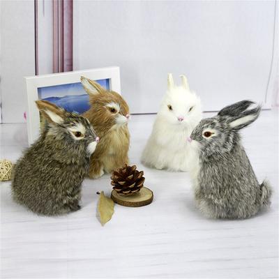 Cute Desktop Furnishings Lifelike Animal Easter Rabbits Rabbit Model Simulation Plush Toys