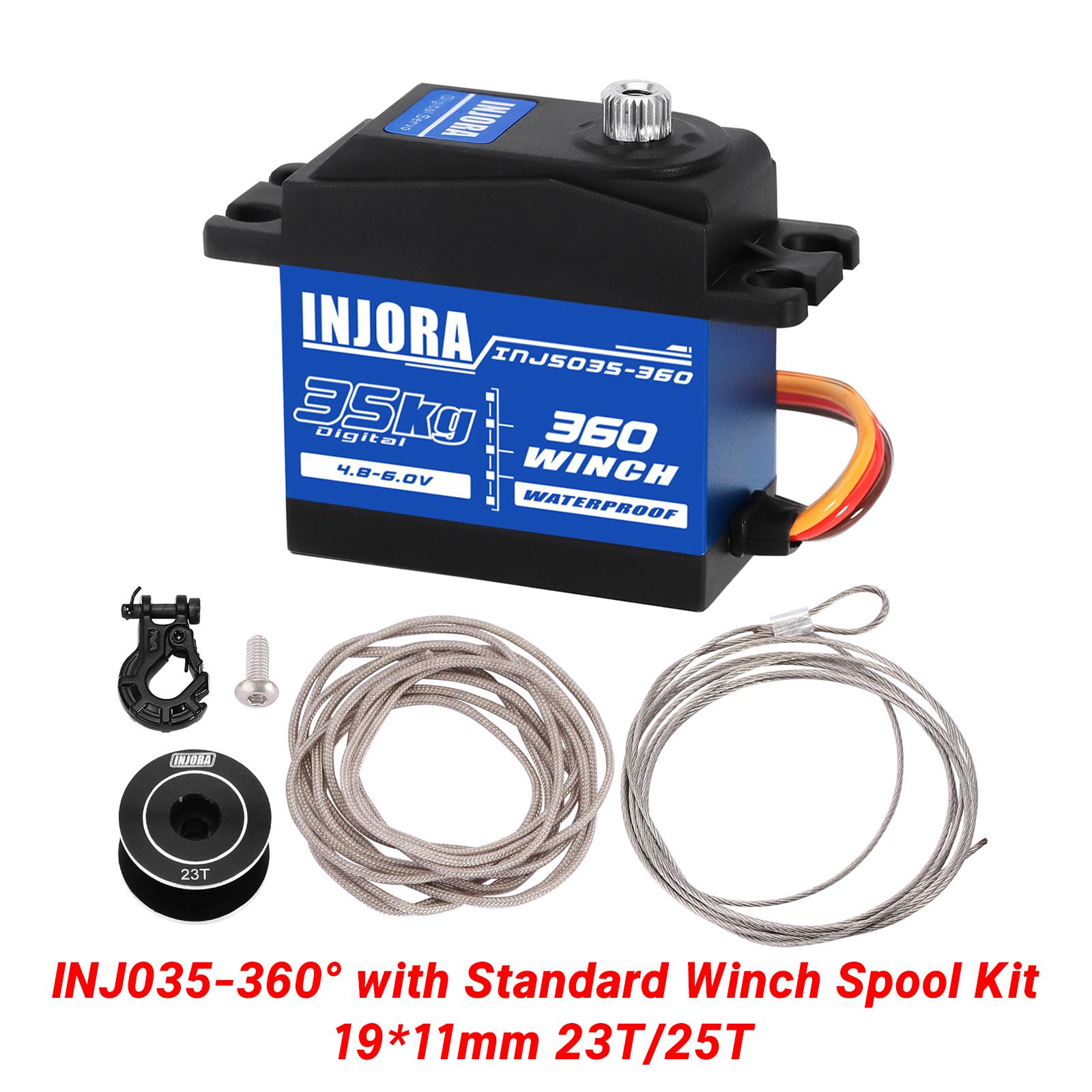 Injora Injs035-360 35Kg Waterdichte 360° Rotatie Digitale Servo Lier Spoel Voor Rc Crawler Auto Boot Model
