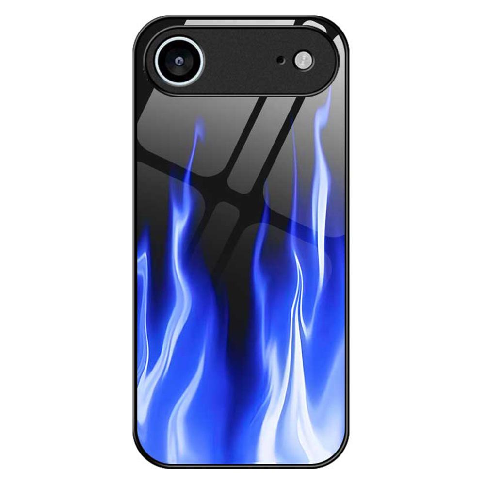 For iPhone 17 Air Case Anti Drop TPU PC Tempered Glass Pattern Printing Phone Back Cover