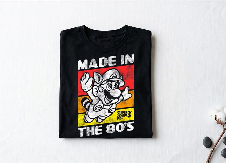 Super Mario 3 Shirt Super Mario 3 Made in The 80 s Retro Shirt, Super Mario Gifts Shirt, Super Mario Merch Shirt 140